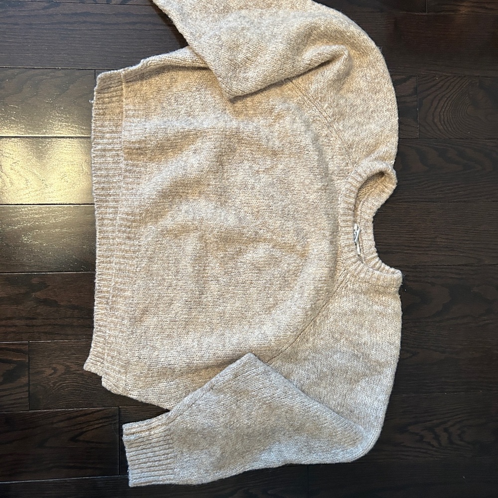 William Rast Heathered Tan Crew Neck Sweater